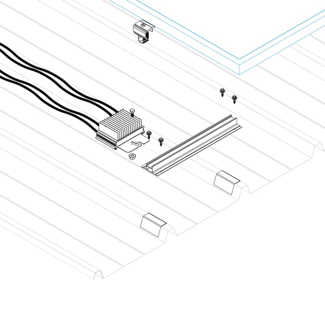 KIT STRUTTURA PER TETTI A FALDA CON LAMIERA GRECATA CONTACT KIT-04-GR - 4 MODULI IN VERTICALE - immagine 2